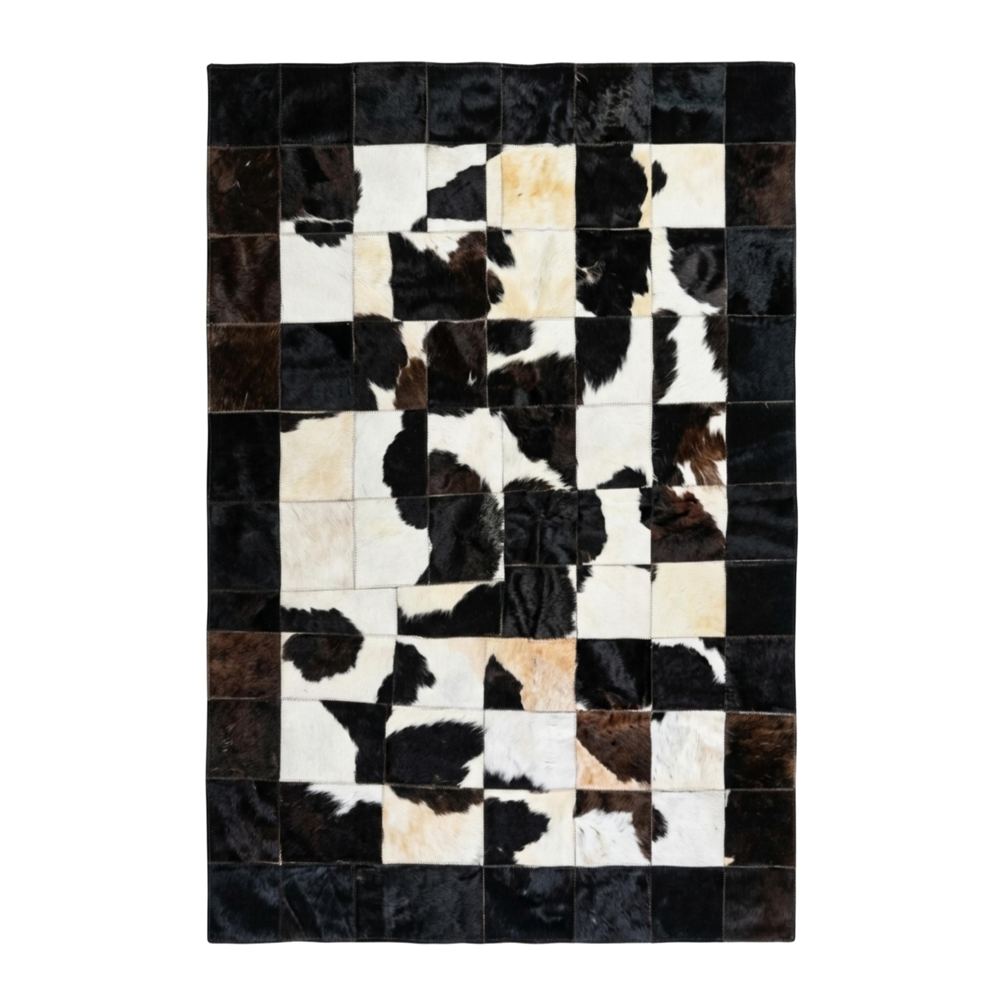 Natural Cowhide Patchwork Rug