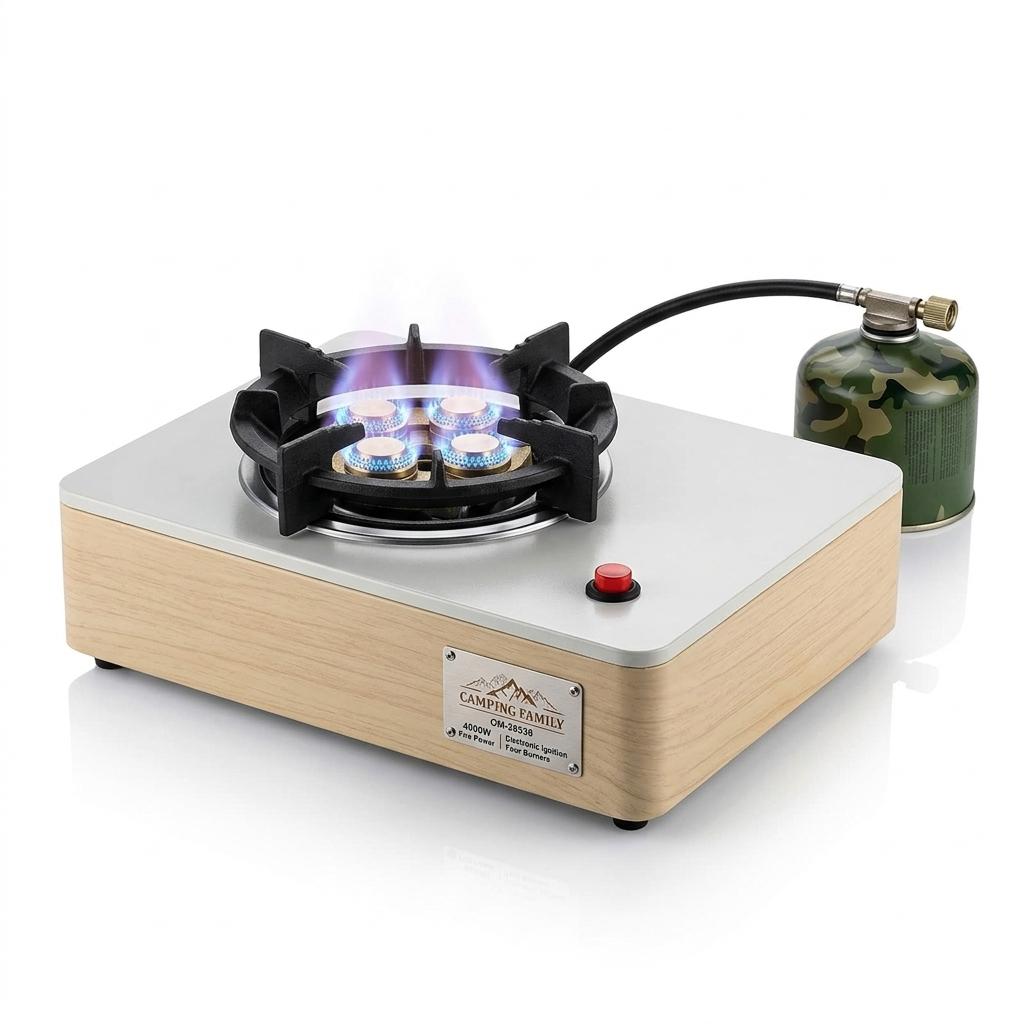 Portable Four-Burner Camping Stove